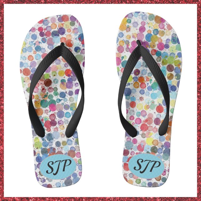 Tongs Peinture artistique Splatter coloré (Créateur téléchargé)