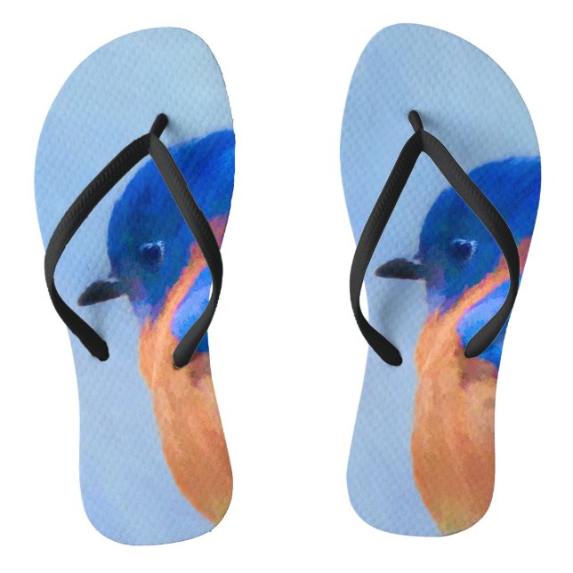 Tongs Peinture Bluebird - Art original pour oiseaux (Semelle)