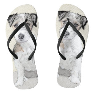 Tongs Peinture brute de Terrier Russell - Art de chien o