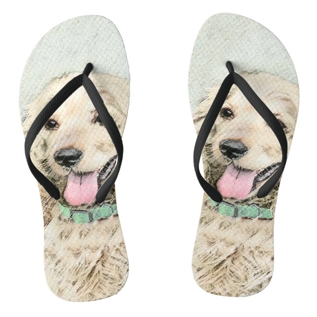 Tongs Peinture de Cocker Spaniel Buff - Art de chien ori (Semelle)