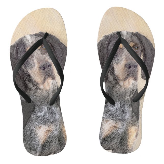 Tongs Peinture de linge bluetick - mignon chien original (Semelle)