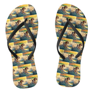 Tongs Peinture de surf de la plage Beagle