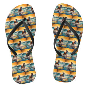 Tongs Peinture de surf de la plage de Boxer