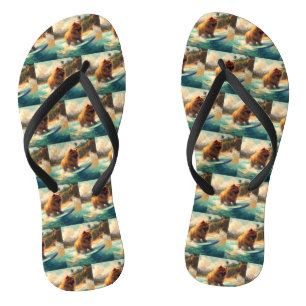 Tongs Peinture de surf de la plage de Chow Chow