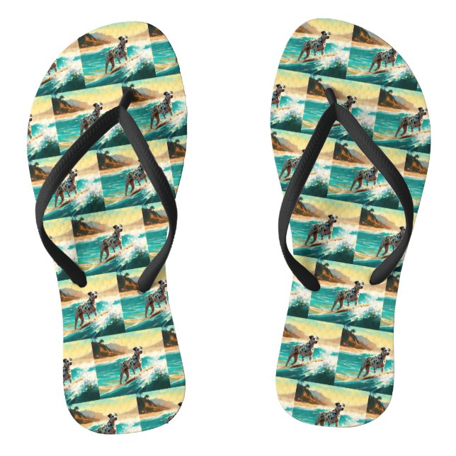 Tongs Peinture de surf de plage dalmate  (Semelle)