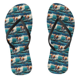 Tongs Peinture de surf de plage de Bull Terrier