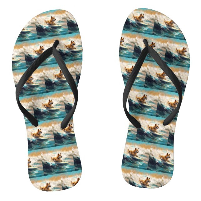 Tongs Peinture de surf de plage de Lappish finnois (Semelle)