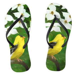 Tongs Peinture Goldfinch - Cute Original Chien Art