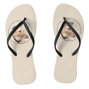 Tongs Peinture Greyhound - Cute Original Chien Art