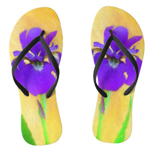 Tongs Peinture Iris à pois pourpre - Chien original mign