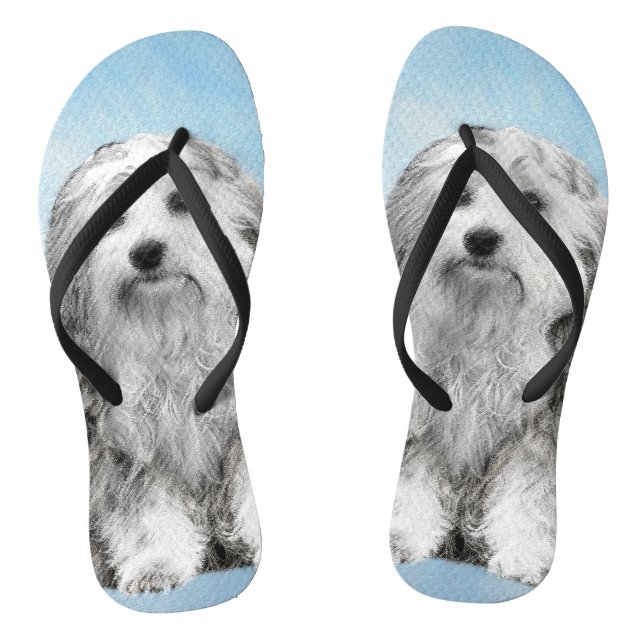 Tongs Peinture Lowchen - Cute Original Chien Art (Semelle)