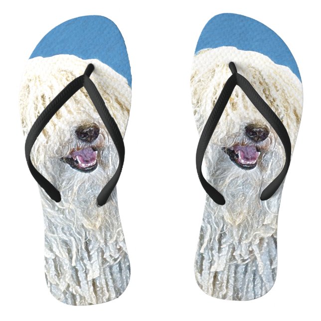 Tongs Peinture Puli - Cute Original Chien Art (Semelle)