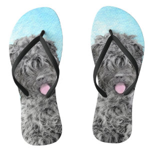 Tongs Peinture russe Terrier noir - Chien original migno