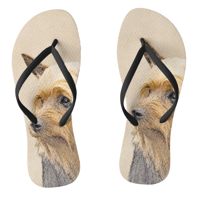 Tongs Peinture Silky Terrier - Cute Original Chien Art (Semelle)