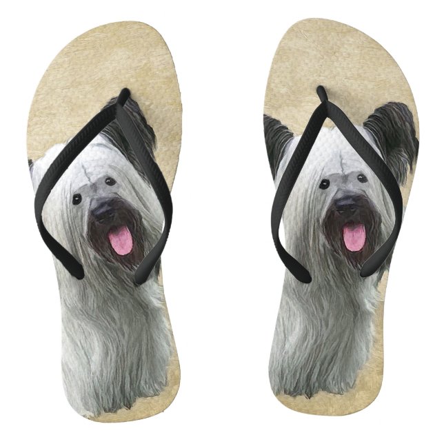 Tongs Peinture Skye Terrier - Cute Original Chien Art (Semelle)