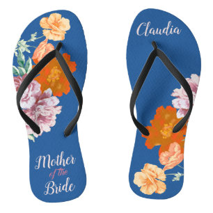 Tongs Peony Floral Quelque Chose Bleu Mariage Flip Flops