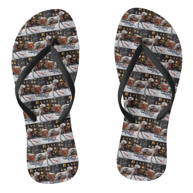 Tongs Période de fêtes de Noël du Weimaraner (Semelle)