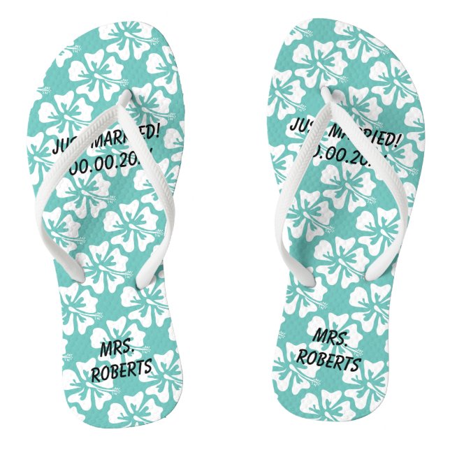 Tongs Personnalisé m. et mrs couple mariage flip flops (Semelle)