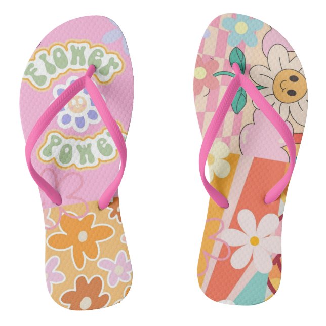 Tongs Personnaliser des flip Flops de Flower Power Beach (Semelle)