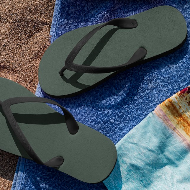Tongs Phtalo Green Solid Plain Color (Phthalo Green Solid Plain Color Flip Flops)