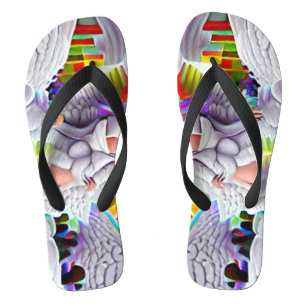 Tongs Phycodelic Angel Trip Custom Created Flip Flops