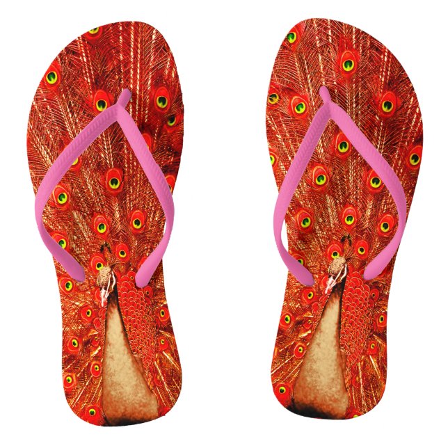Tongs Pic Rouge Disposant De Ses Plumes Rouges, (Semelle)