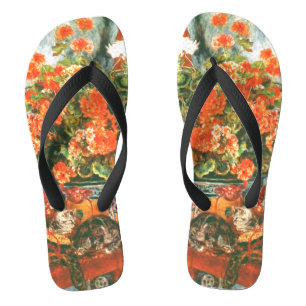 Tongs Pierre-Auguste Renoir Geraniums Et Chats