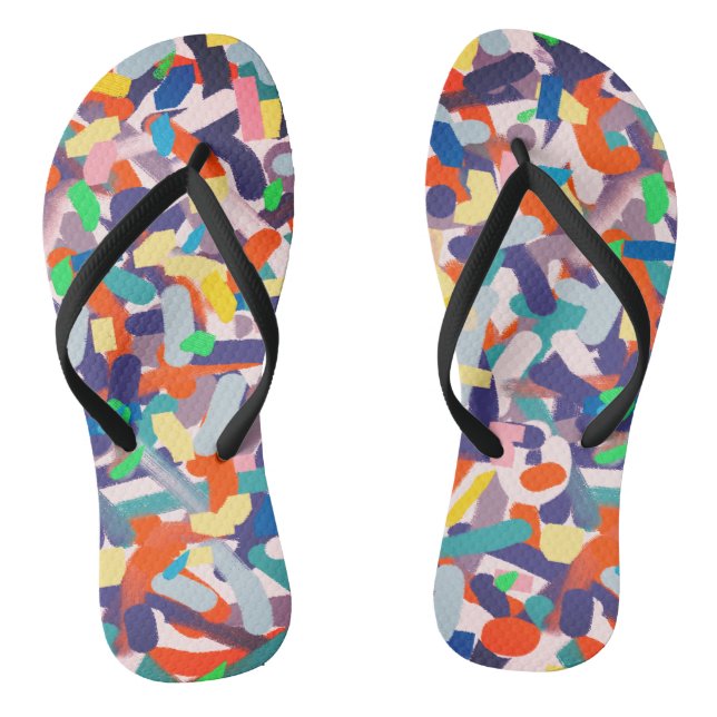 Tongs Pinceaux peints d'art Abstraits Flip Flops positif (Semelle)