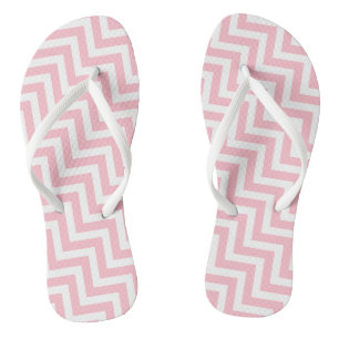 Tongs Pink et blanc Diagonal moyen Trappe Chevron