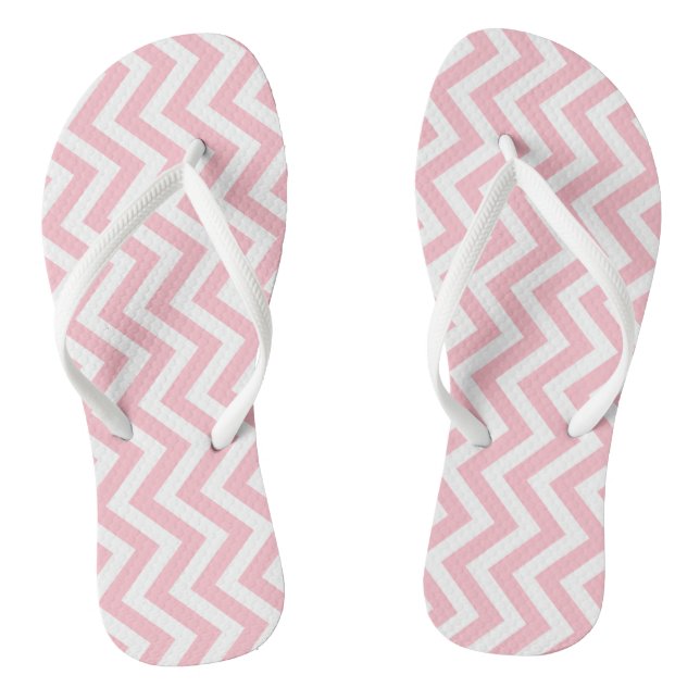 Tongs Pink et blanc Moyen Vertical Chevron Stripes (Semelle)