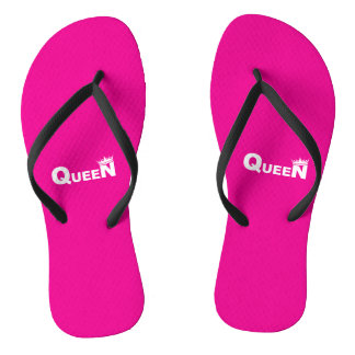 Tongs Pink flip-flops with 'Queen' – beach style