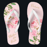 Tongs Pink Floral Botanical Mère de la mariée Mariage<br><div class="desc">Ces tongs de Mariage personnalisés Pink Floral Botanical Mother of Bride présentent un design esthétique élégant de peinture d'aquarelle rose sur les fleurs de pivoine. Les belles tongs sont un cadeau mémorable pour les membres de la fête de mariage : mariée, demoiselles d'honneur, mère de la mariée, femme d'honneur... Ils...</div>