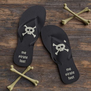 Tongs Pirate Skull et Crossbones Jolly roger amusant