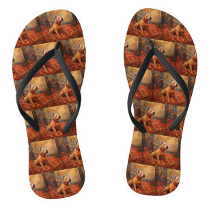 Tongs Pitbull dans les feuilles d'automne tombent inspir