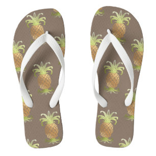 Tongs PixDezines Ananas/Faux Gold/arrière - plan DO-IT-Y