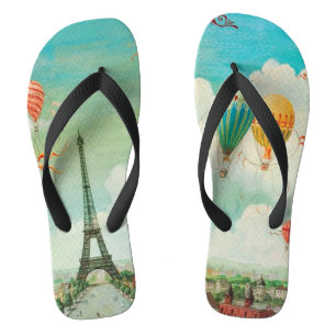 Tongs PixDezines ballon vintage/eiffel/paris
