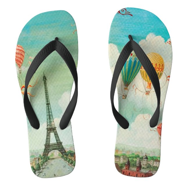 Tongs PixDezines ballons vintage/eiffel/paris (Semelle)