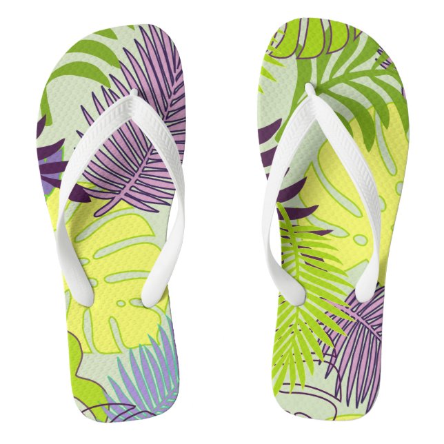 Tongs PixDezines forêt tropicale/couleur de fond DIY (Semelle)