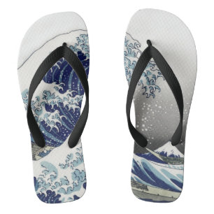 Tongs PixDezines Vintage Great Wave Hokusai 斎 の 葛’飾