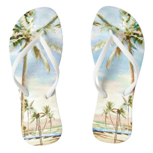 Tongs PixDezines Vintage Hawaï, baie de Mauna Lani
