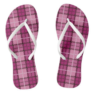 Tongs Pixel Plaid_Magenta-Black
