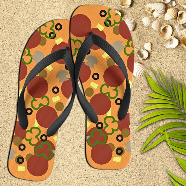 Tongs Pizza Deluxe Drôle (Créateur téléchargé)