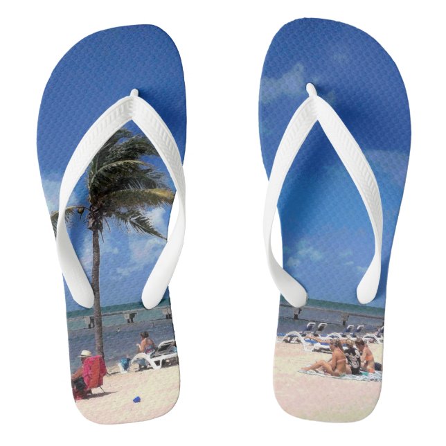 Tongs Plage avec palmier à noix de coco (Semelle)