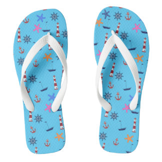 Tongs Plage d'été Motif bleu marine