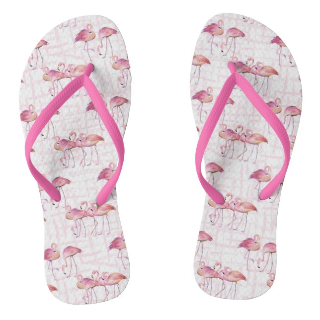 Tongs plage mignonne tropicale flamingo patron Flip Flop (Semelle)