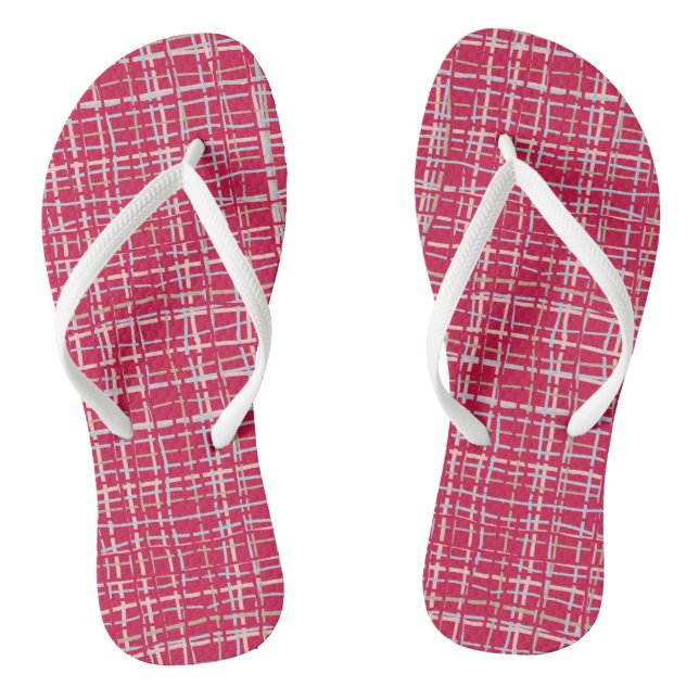 Tongs Plaid à torsion magenta (Semelle)