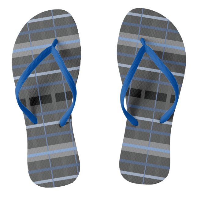 Tongs Plaid bleu et gris (Semelle)