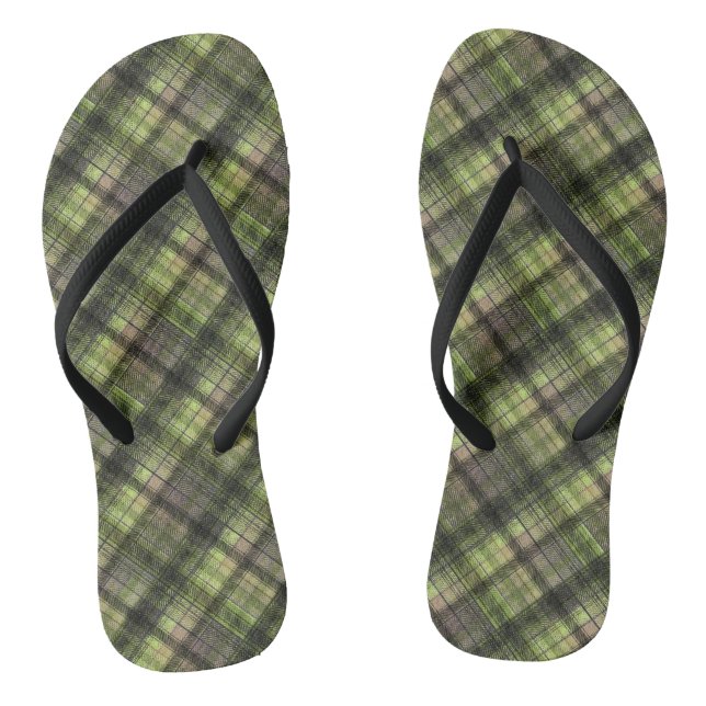 Tongs Plaid écossais écossais écossais écossais classiqu (Semelle)