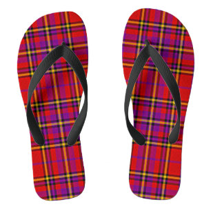 Tongs Plaid Red Tartan Swahili À damiers Motif-54813