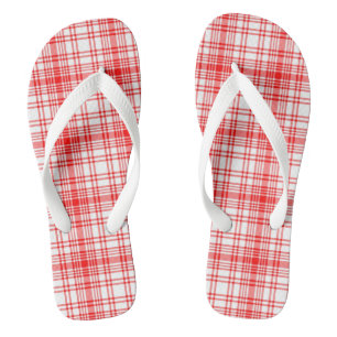 Tongs Plaid rouge